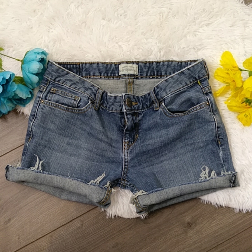2/$24 Aeropostale Distressed Cut Off Jean Shorts
